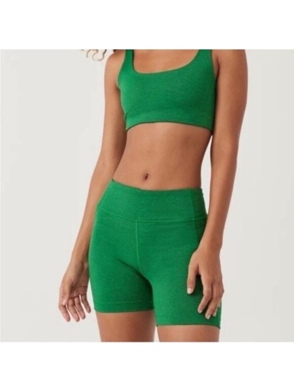 Outdoor Voices Warm Up Green High-Rise Athletic Bike Shorts